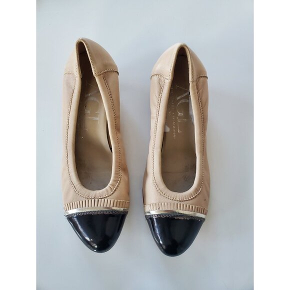 AGL Attilio Giusti Leombruni Womens Cap Toe Ballet Flat Tan Leather Size 39 US 9 - Picture 4 of 13